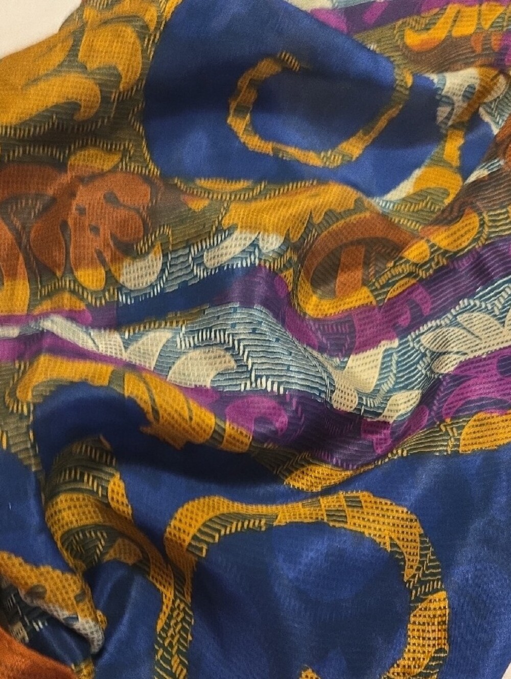 Vintage Vera Neumann 100% Silk Scarf 28x28 Abstract Paisley Floral Square